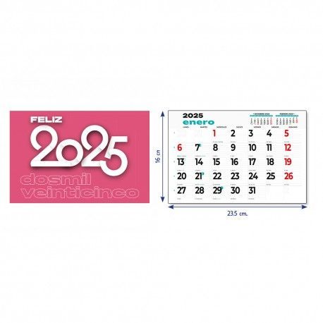 Faldilla Calendario Notas 23,5x16  2025