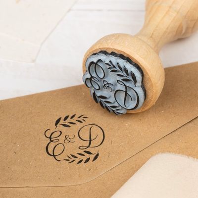 Sello de madera redondo personalizado