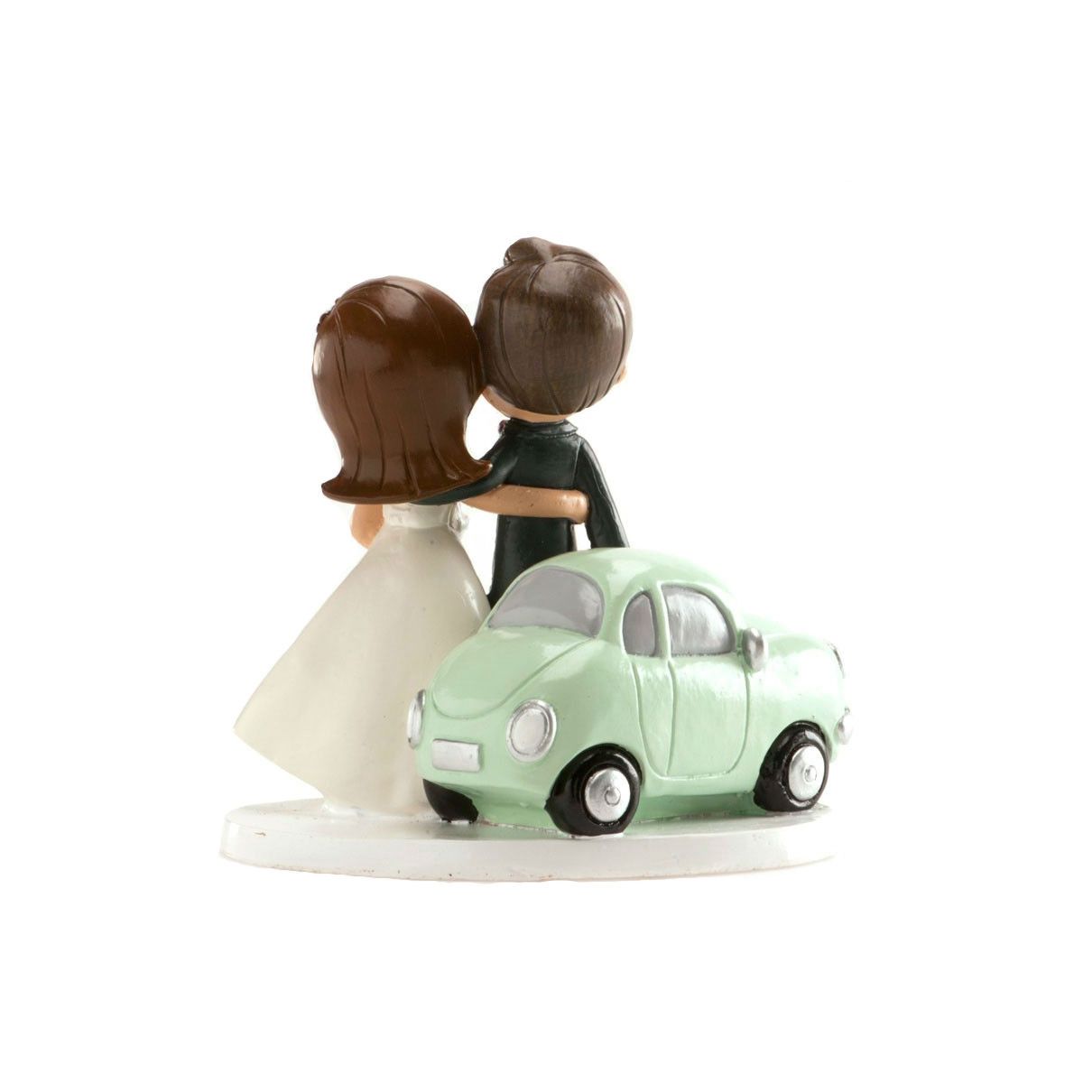 Figura novios coche para tarta de boda