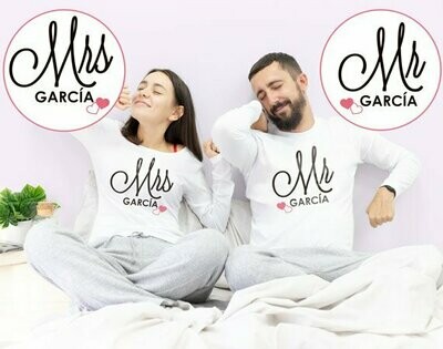 Pijama Mrs y Ms para pareja Pijama Mrs y Ms para pareja