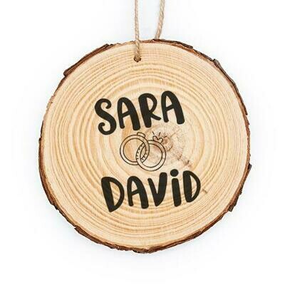 Rodaja madera personalizada para colgar Rodaja madera personalizada para colgar
