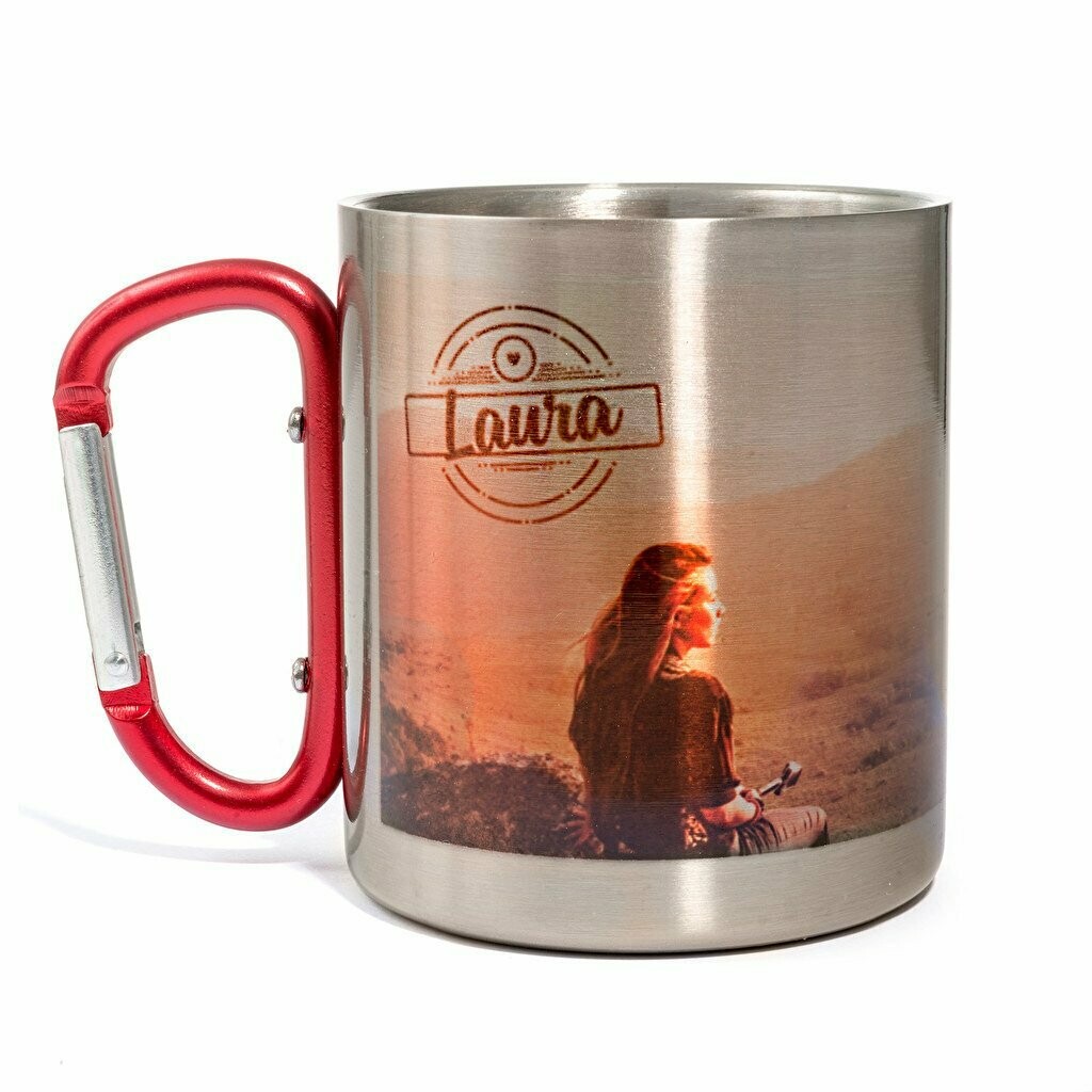 Taza Acero con mosquetón Taza Acero con mosquetón