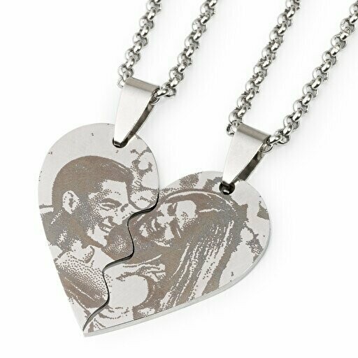 Colgante corazón Partido Grabado