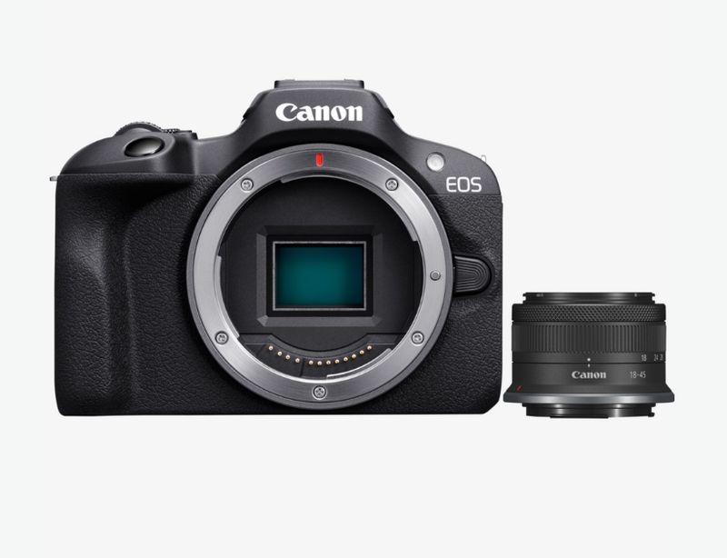 Cámara mirrorless Canon EOS R100 + Objetivo RF-S 18-45mm F4.5-6.3 IS STM
