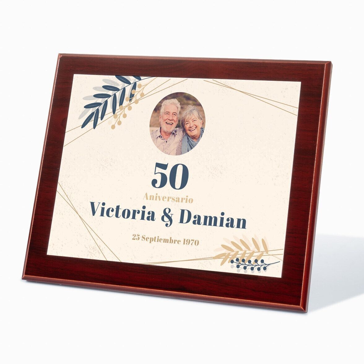 Placa conmemorativa personalizada de caoba Placa conmemorativa personalizada de caoba