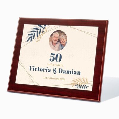 Placa conmemorativa personalizada de caoba Placa conmemorativa personalizada de caoba