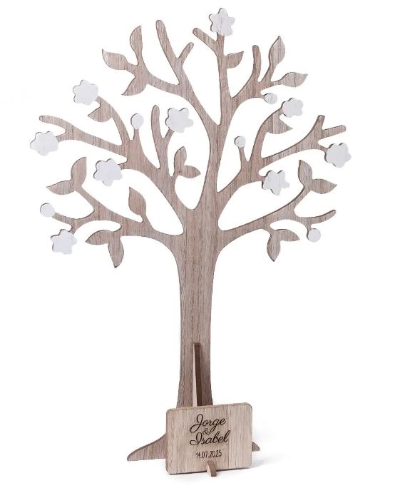 Árbol de los deseos y joyero con placa 29x40cm