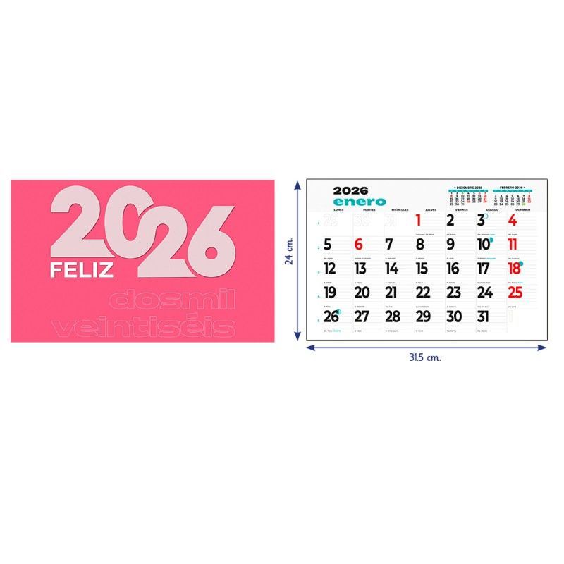 Faldilla Calendario 2026 43,5x31,5 cm Faldilla Calendario 2026 43,5x31,5 cm