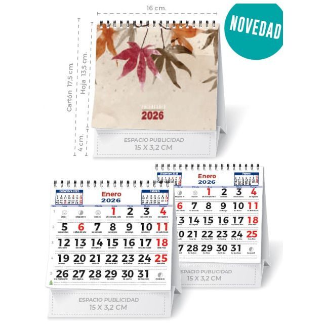 Sobremesa wire-o Neutro cuadrado 13 hojas