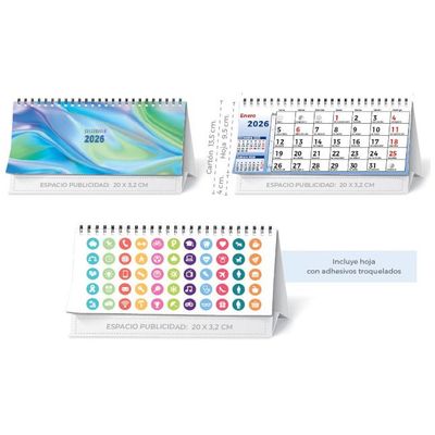 Sobremesa wire-o Neutro cuadrícula 7 hojas