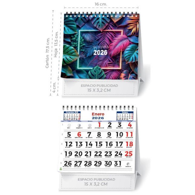 Sobremesa wire-o Neutro cuadrado 7 hojas