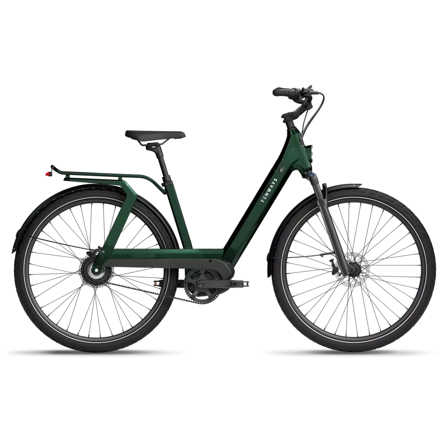 Tenways AGO-T E Bike Damen Trekking Tiefeinsteiger Riemenantrieb grün