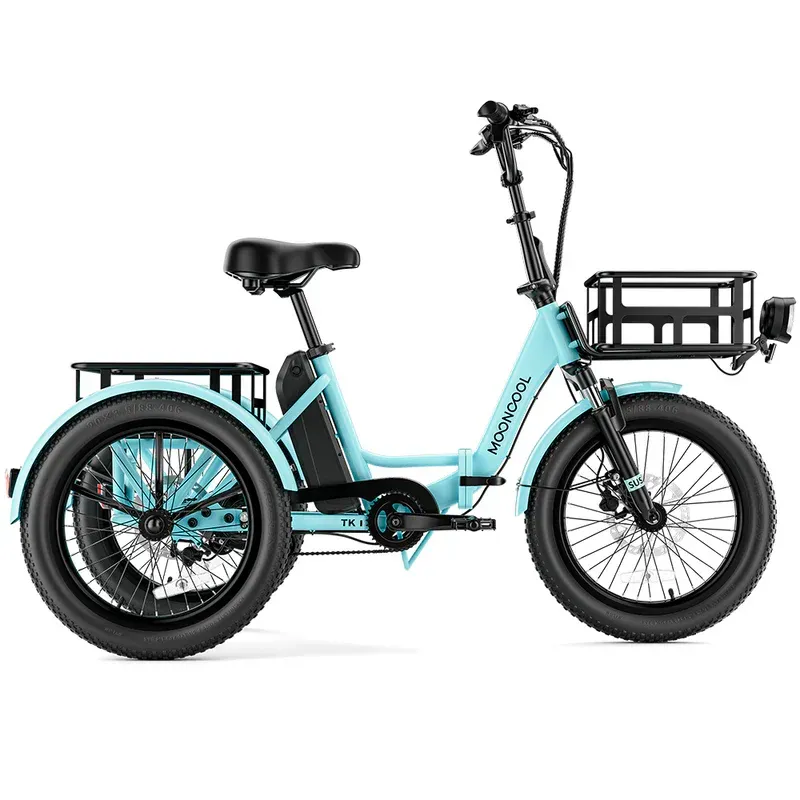 Mooncool TK1 Faltbares E-Dreirad mit Freilauf Cyan Grün