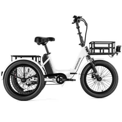 Mooncool TK1 Faltbares E-Dreirad mit Freilauf Weiß Mooncool TK1 Faltbares E-Dreirad mit Freilauf Weiß