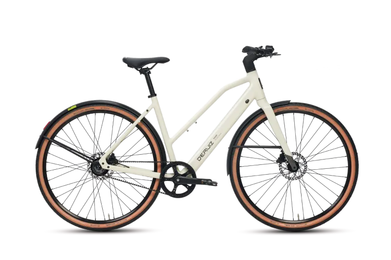 DERUIZ Turmali S 2025 E-Bike Urban Cream White mit Riemenantrieb und 360Wh Akku