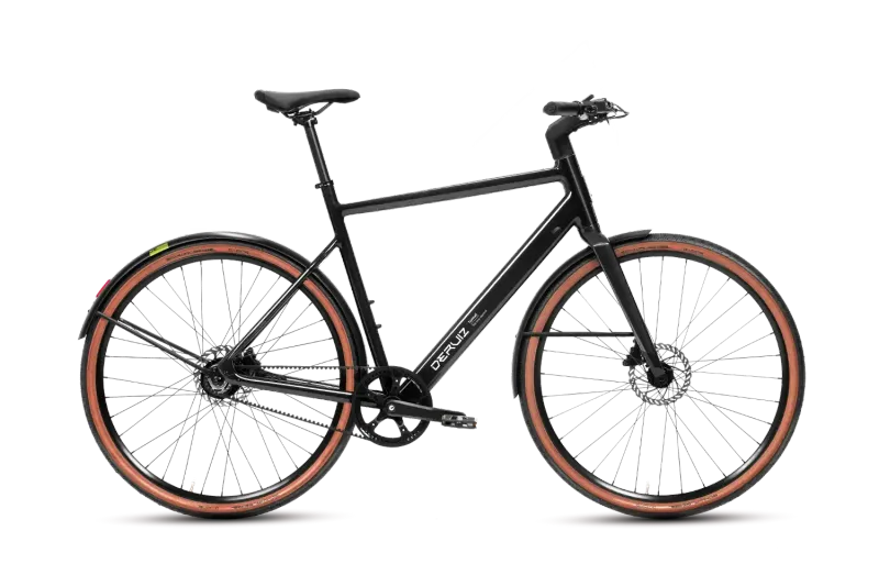 DERUIZ Turmali M/L 2025 E-Bike Urban schwarz mit Riemenantrieb und 360Wh Akku