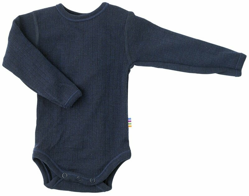 Baby Body lang Arm Wolle blau Baby Body lang Arm Wolle blau