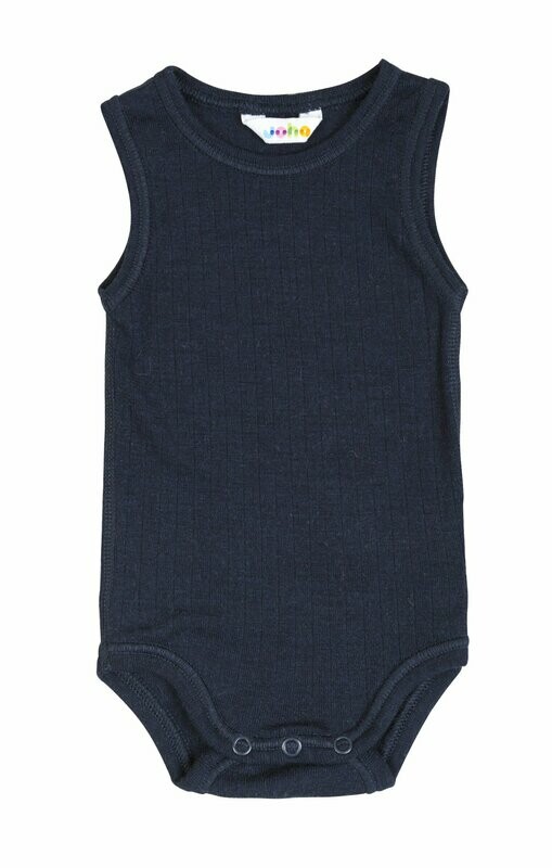 Baby Body ohne Arm Wolle blau Baby Body ohne Arm Wolle blau