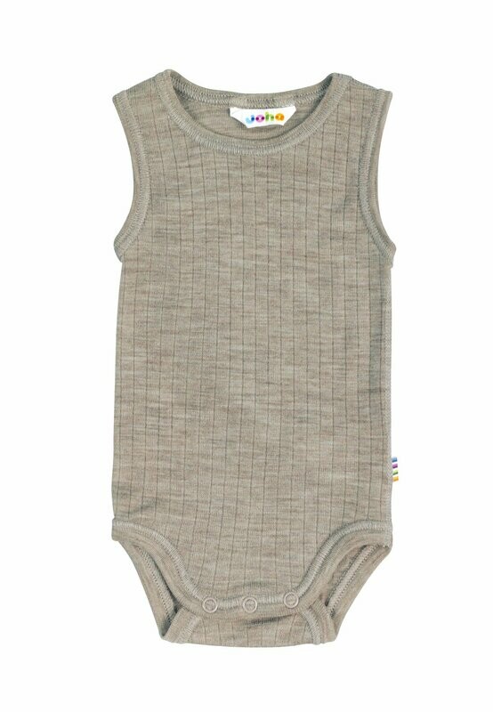 Baby Body ohne Arm Wolle sesam Baby Body ohne Arm Wolle sesam