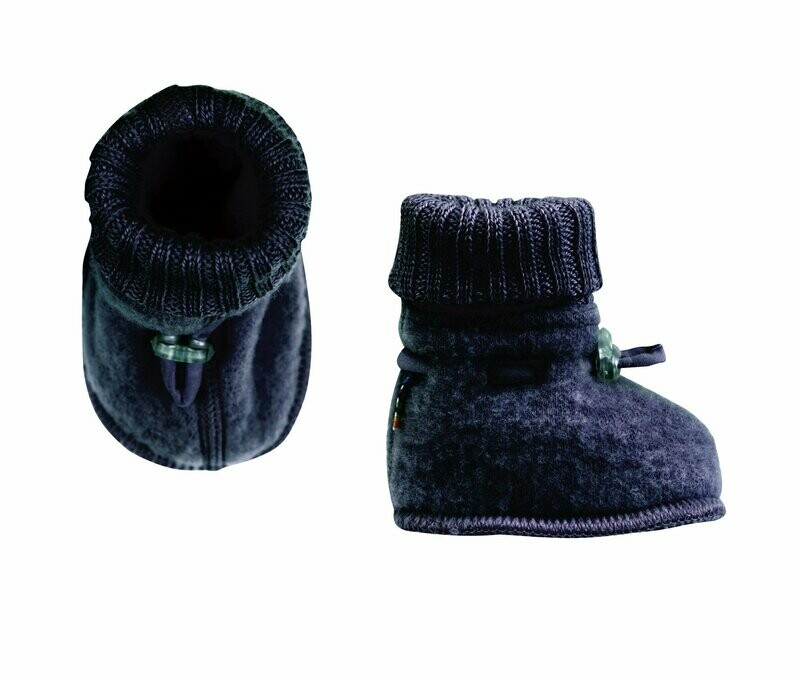 Baby Schühchen Wollfleece 100% Wolle dunkelblau Baby Schühchen Wollfleece 100% Wolle dunkelblau