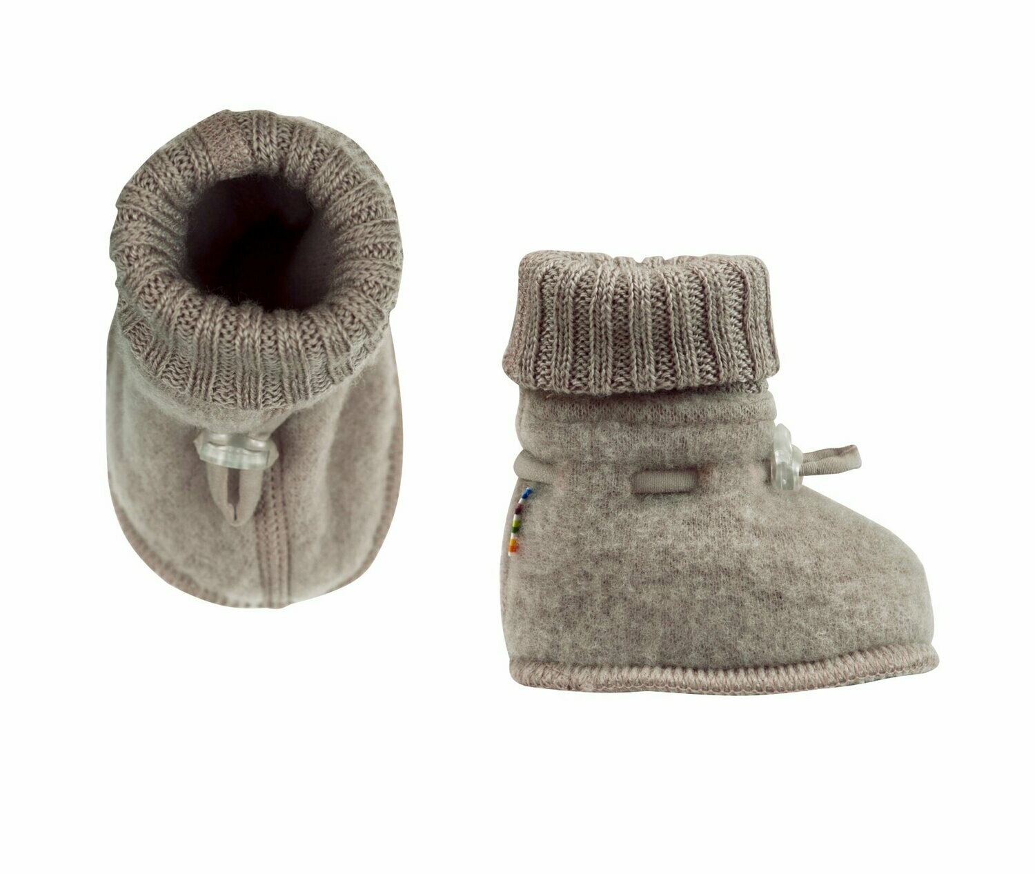 Baby Schühchen Wollfleece 100% Wolle sesam