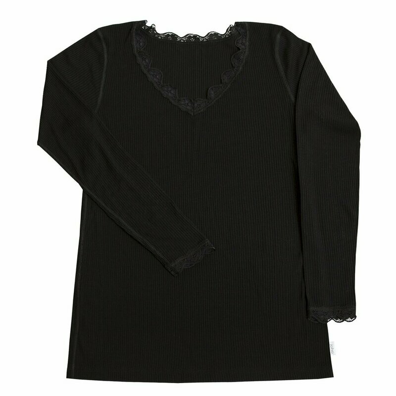 Damen KATE Shirt Wolle/Seide schwarz Damen KATE Shirt Wolle/Seide schwarz