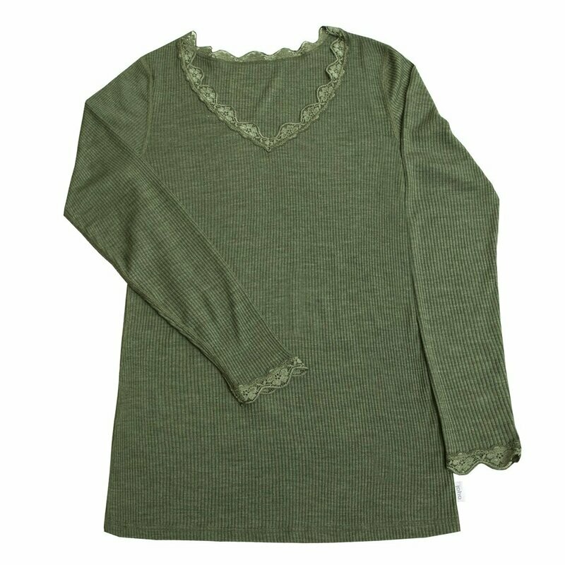 Damen KATE Shirt Wolle/Seide olive Damen KATE Shirt Wolle/Seide olive
