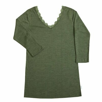 Damen KATE Shirt 3/4 Arm Wolle/Seide olive