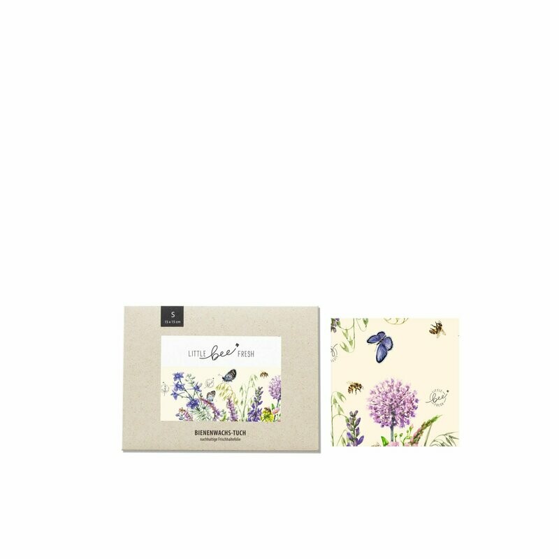 little bee fresh Bio-Bienenwachstuch little bee fresh Bio-Bienenwachstuch "S" Bunte Blumenwiese 15x15 cm