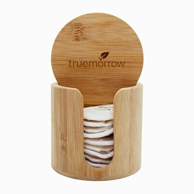 truemorrow Waschbare Premium Abschminkpads aus Bambus inkl Bambusbox, natur weiß