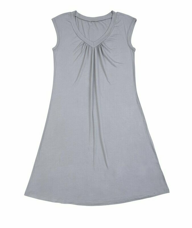 Damen LUNA Nachthemd Bambus grau