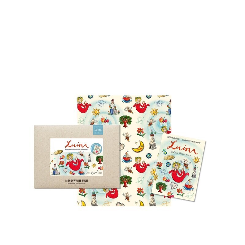little bee fresh Kinder Bio-Bienenwachstuch little bee fresh Kinder Bio-Bienenwachstuch "Luina" mit Lieblingsbuch