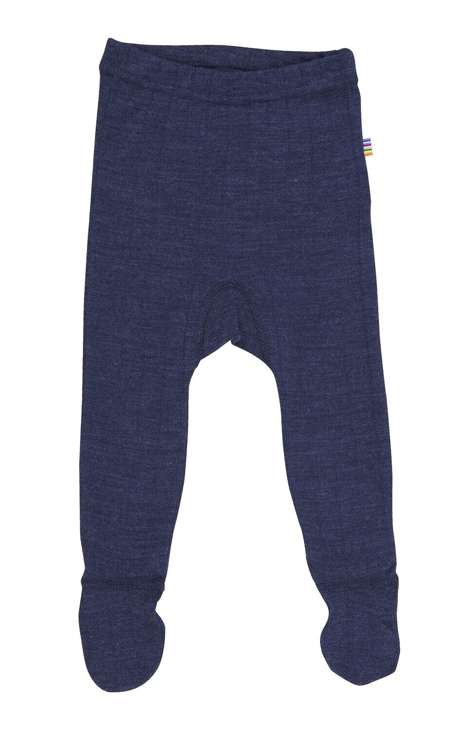 Baby Legging mit Fuß Wolle/Seide blau