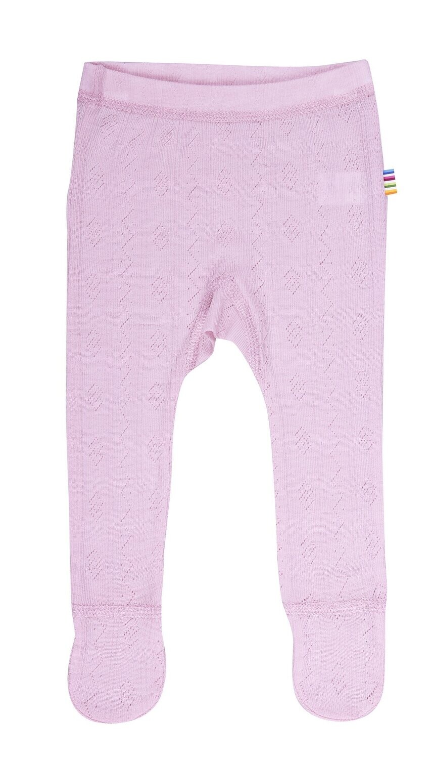 Legging Ajours Muster mit Fuß Wolle/Seide rosa