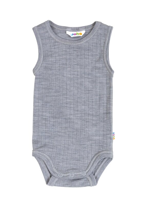 Baby Body ohne Arm Wolle grau