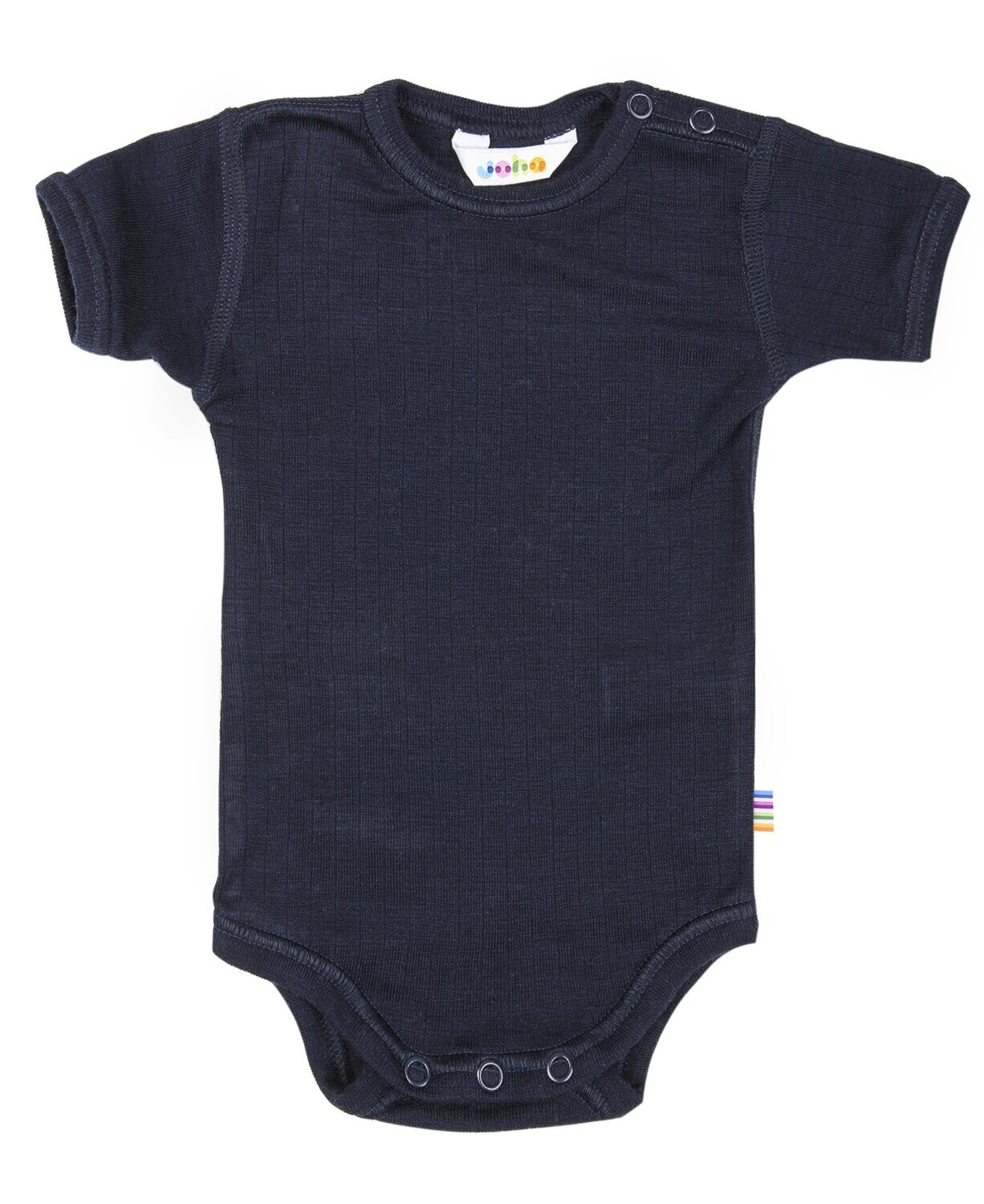 Baby Body kurz Arm Wolle blau