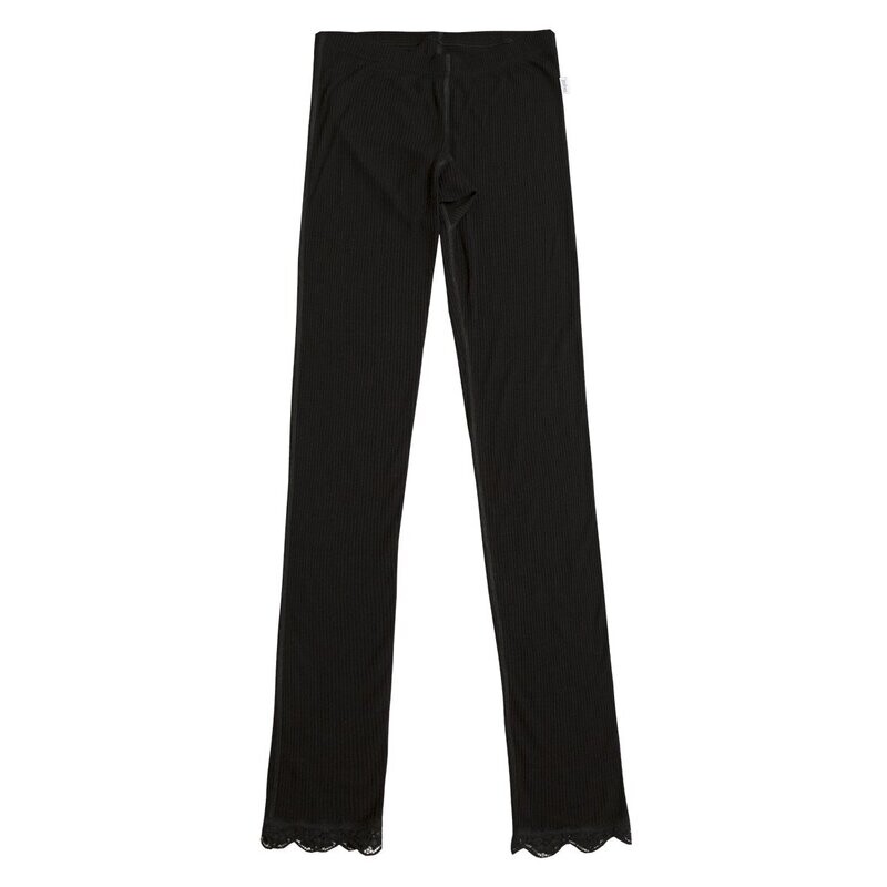 Damen KATE Leggings mit Spitze Wolle/Seide schwarz Damen KATE Leggings mit Spitze Wolle/Seide schwarz