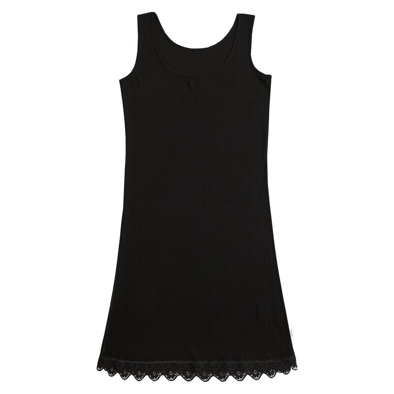 Damen KATE Nachthemd mit Spitze Wolle/Seide schwarz Damen KATE Nachthemd mit Spitze Wolle/Seide schwarz