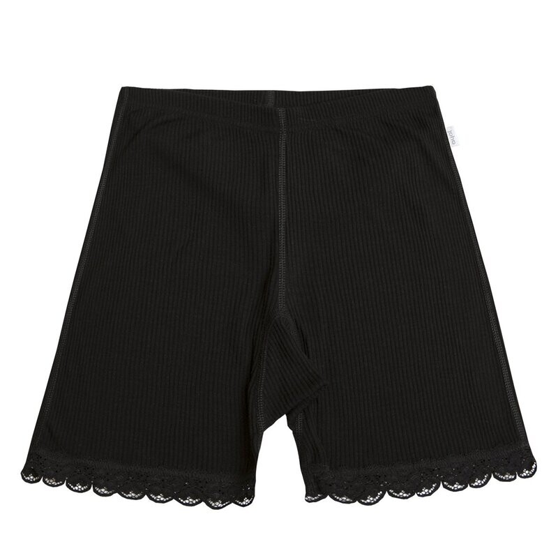 Damen KATE Shorts mit Spitze Wolle/Seide schwarz Damen KATE Shorts mit Spitze Wolle/Seide schwarz