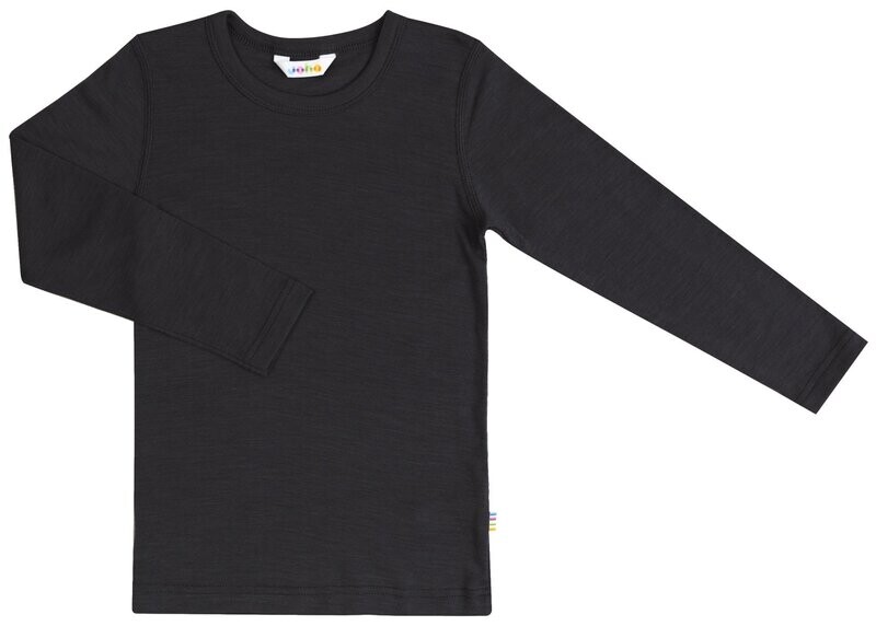 Kinder Shirt lang Arm Wolle/Seide schwarz Kinder Shirt lang Arm Wolle/Seide schwarz
