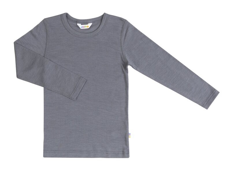 Kinder Shirt lang Arm Wolle/Seide grau Kinder Shirt lang Arm Wolle/Seide grau