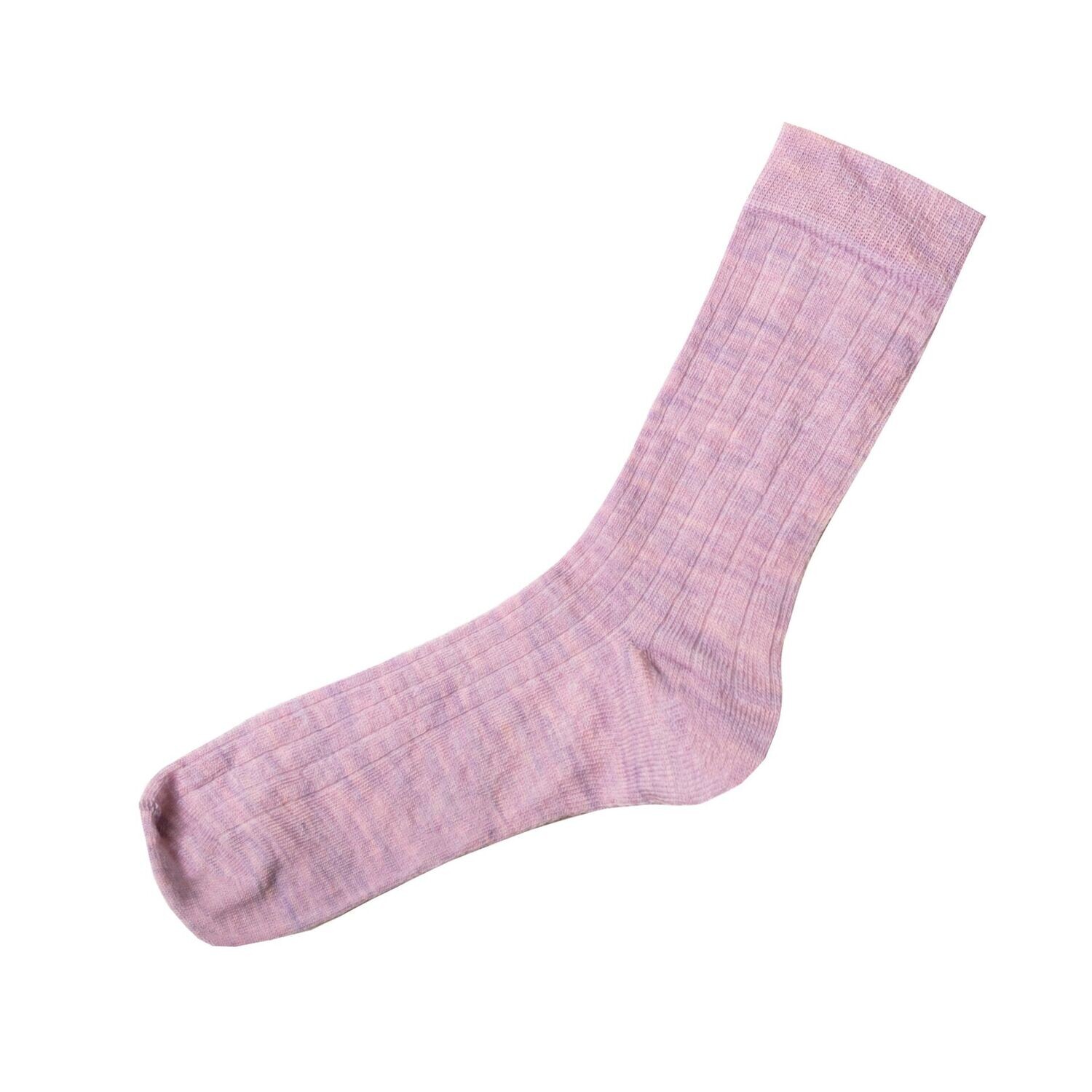 Wollsocken dünn gerippt rosa