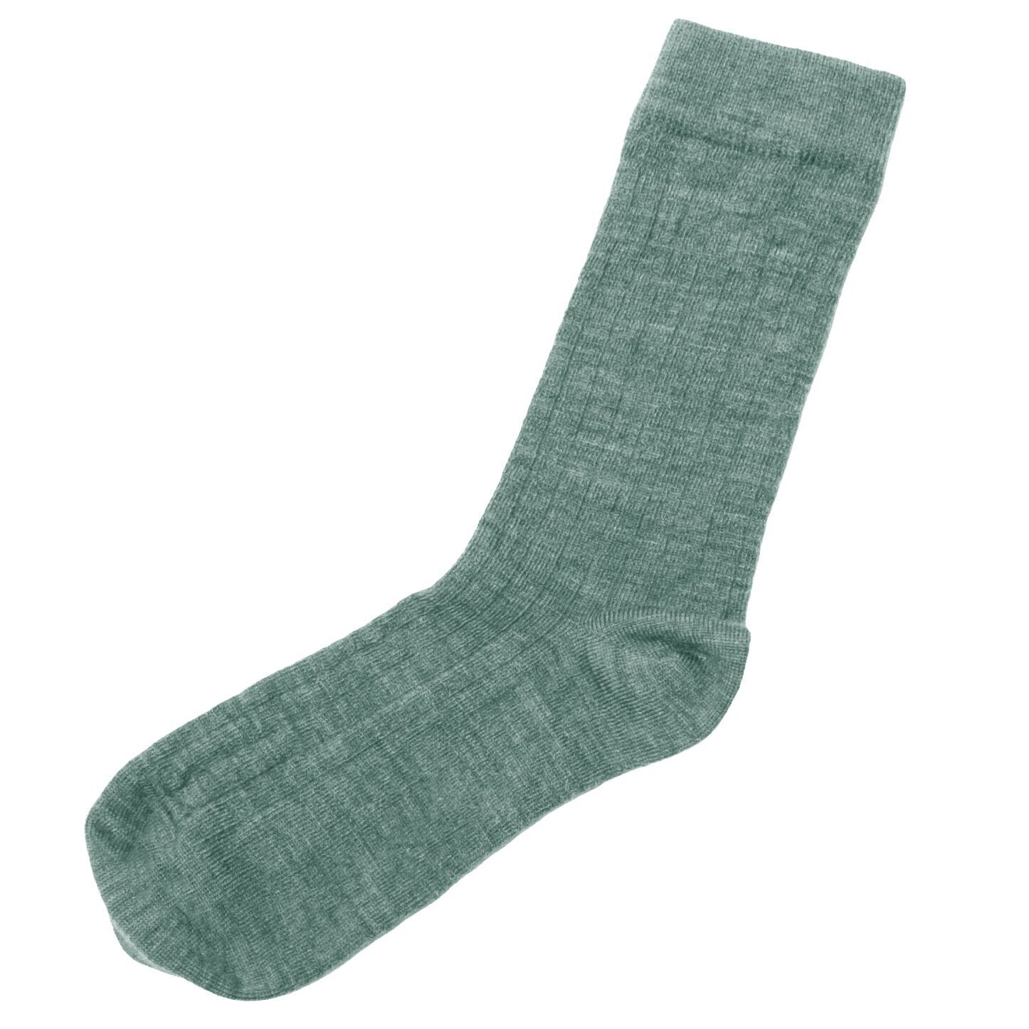 Wollsocken dünn gerippt helles grün