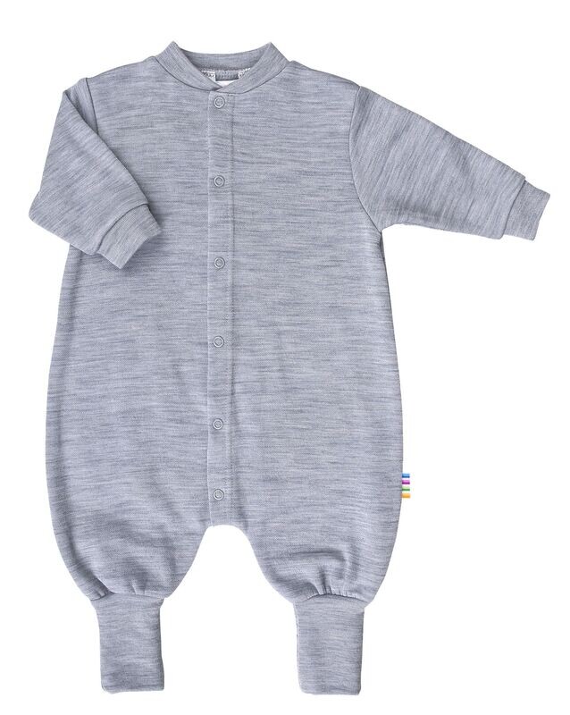 Joha Baby Jumpsuit 2 in 1 foot, Wolle grau melange Joha Baby Jumpsuit 2 in 1 foot, Wolle grau melange