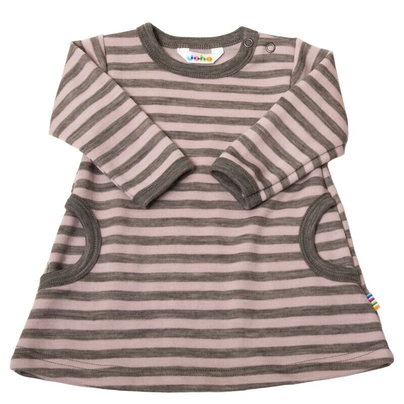 Baby Kleid gestreift Wolle rosa