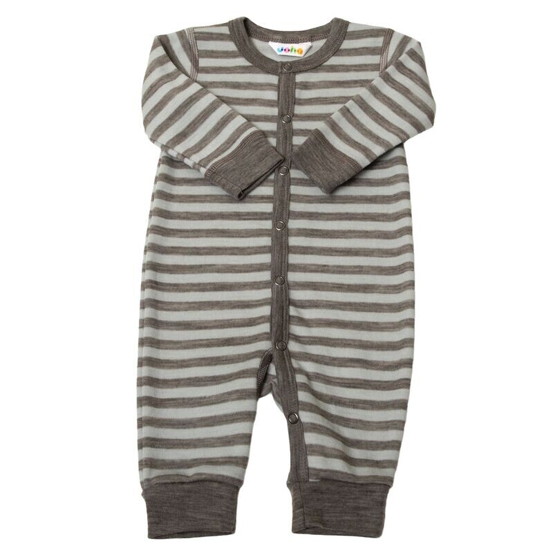 Baby Jumpsuit gestreift Wolle hellblau