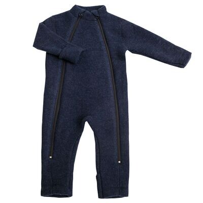 Baby Jumpsuit 2 in1 Wollfleece 100% Wolle blau