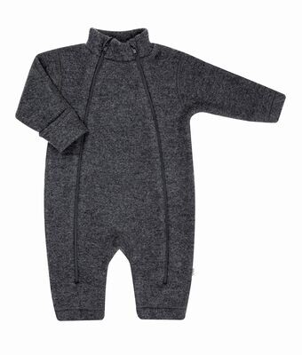 Baby Jumpsuit 2 in1 Wollfleece 100% Wolle anthrazit