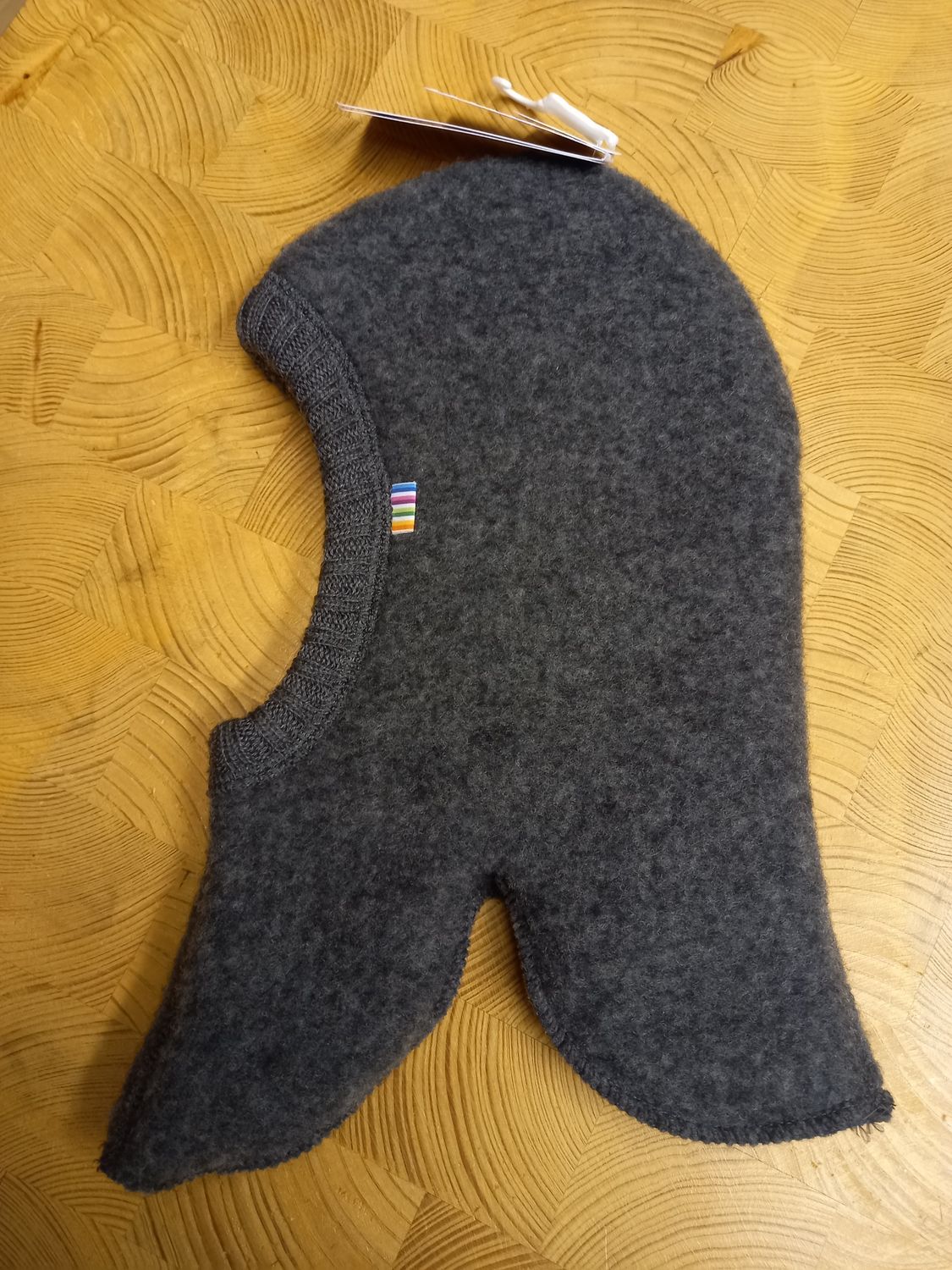 Mütze Sturmhaube Wollfleece 100% Merinowolle  grau