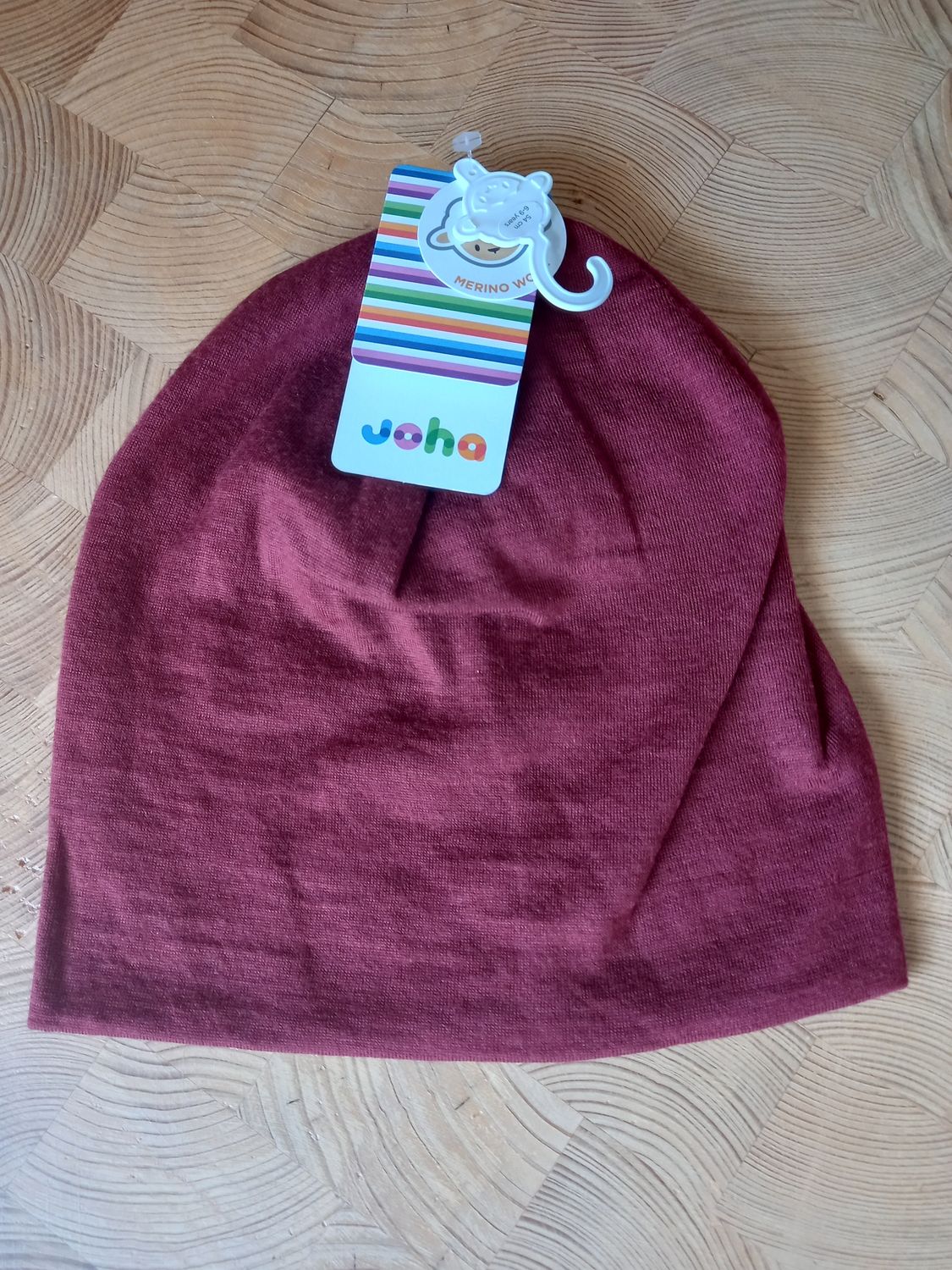 Mütze Merinowolle dunkel rot